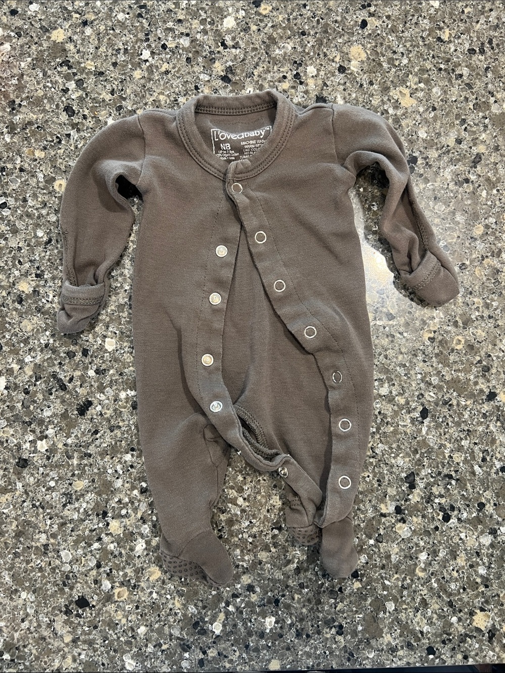L'ovedbaby Brown Footed Snap One-Piece